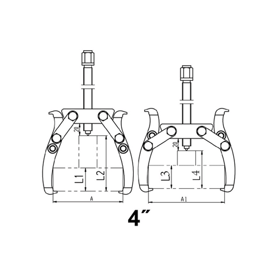 Ingco Επαγγελματικός Εξωλκέας 2 Σιαγώνων 4" (100mm) - HGP08024 - Image 2