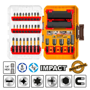 Ingco Σετ Μύτες και Καρυδάκια Impact (33 τεμ.) - AKDL63306