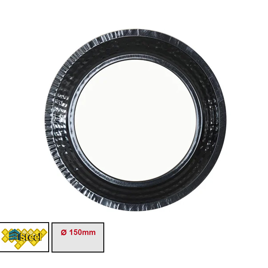 Steel Ροζέτα Καπνοδόχου Εμαγιέ Ø150 (μαύρο) - STBLR150