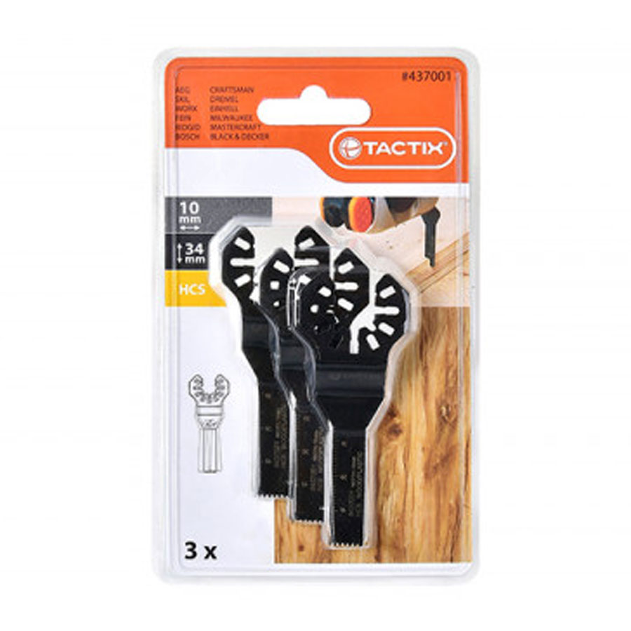 Tactix Λάμα Πολυεργαλείου HCS για ξύλο/πλαστικό/γυψοσανίδα, 10x34mm, (3 τεμ.) - 437001 - Image 3