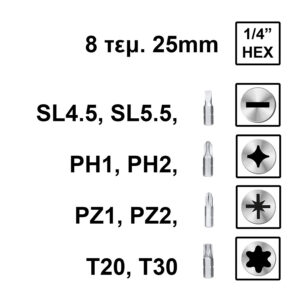 Alternative view of Ingco Τρυπάνια και Μύτες (19 τεμ) - AKSDB1901