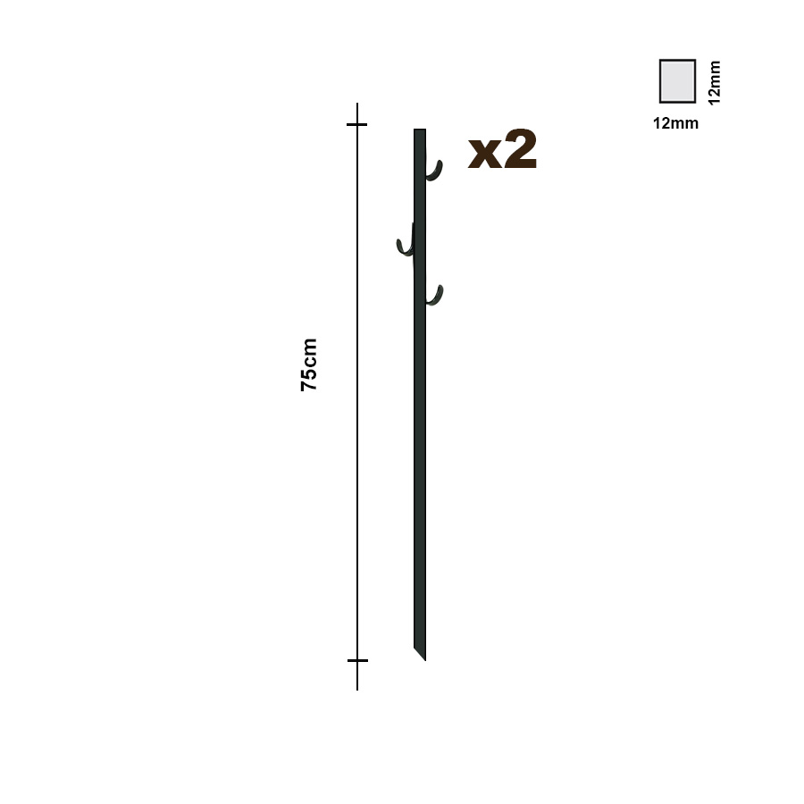 Lianos Μασίφ Στηρίγματα Σούβλας 0.75m (2 τεμ) - L186834