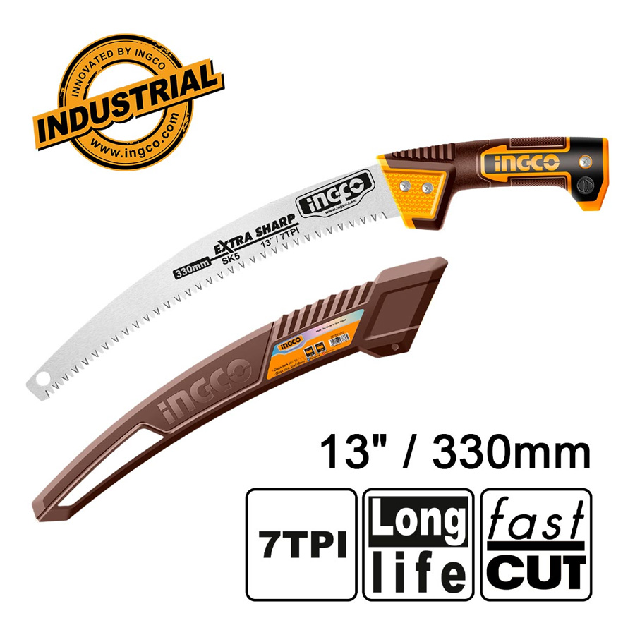 Ingco Πριόνι Κλαδέματος Καμπυλωτό 330mm με Θήκη - HPS3306