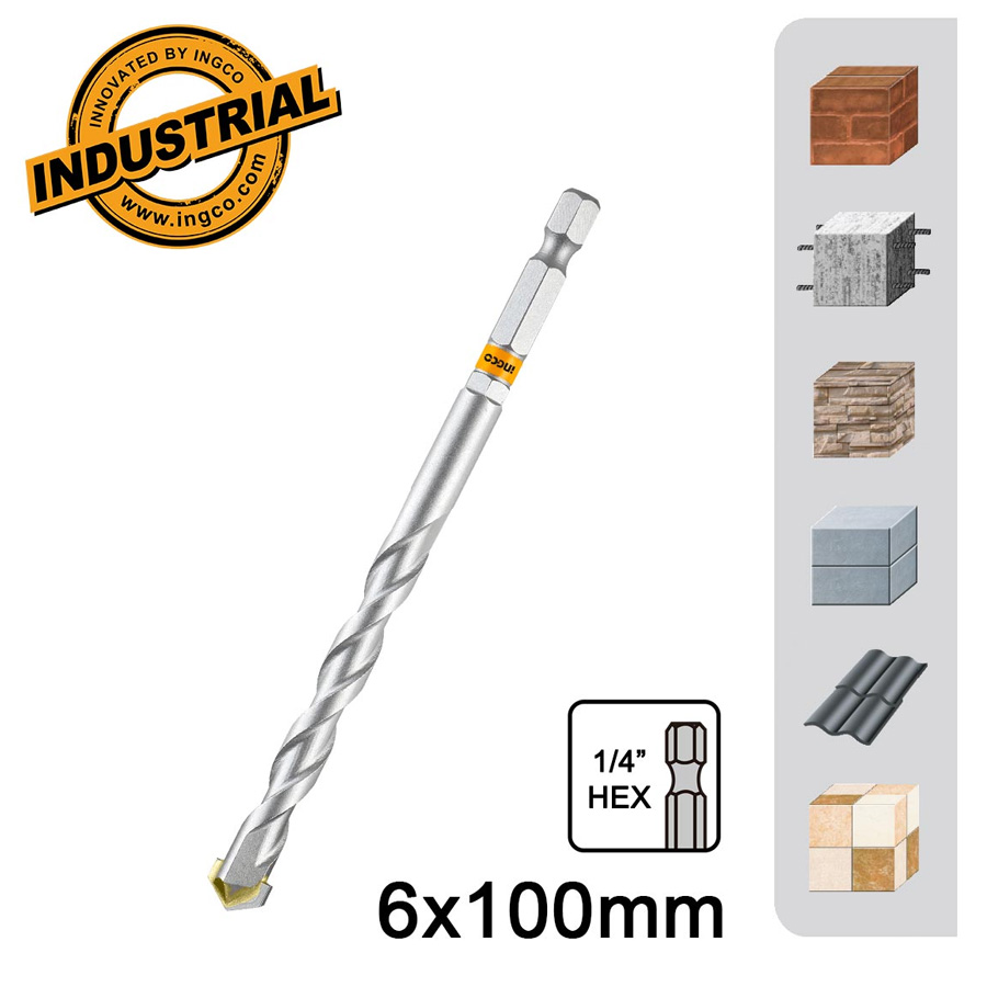 Ingco Διαμαντοτρύπανο 6x100mm, 1/4" Hex (1 τεμ.) - DBM2210610
