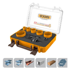 Ingco Σετ Ποτηροτρύπανα Bi-Metal 22-64mm με Άξονες (9 τεμ) - AKH0092