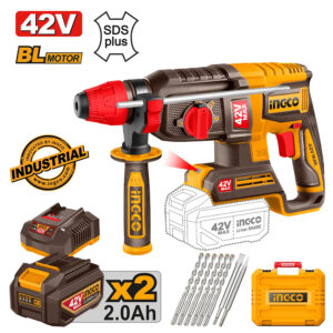 Ingco Κρουστικό, Περιστροφικό, Σκαπτικό Πιστολέτο Μπαταρίας 42V Li-Ion (2.5J) - CRHLI422682E