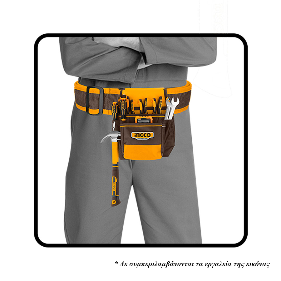 Ingco Εργαλειοθήκη Ζώνης Μονή (9 θήκες + 1 θέση για σφυρί) - HTBP010128 - Image 2