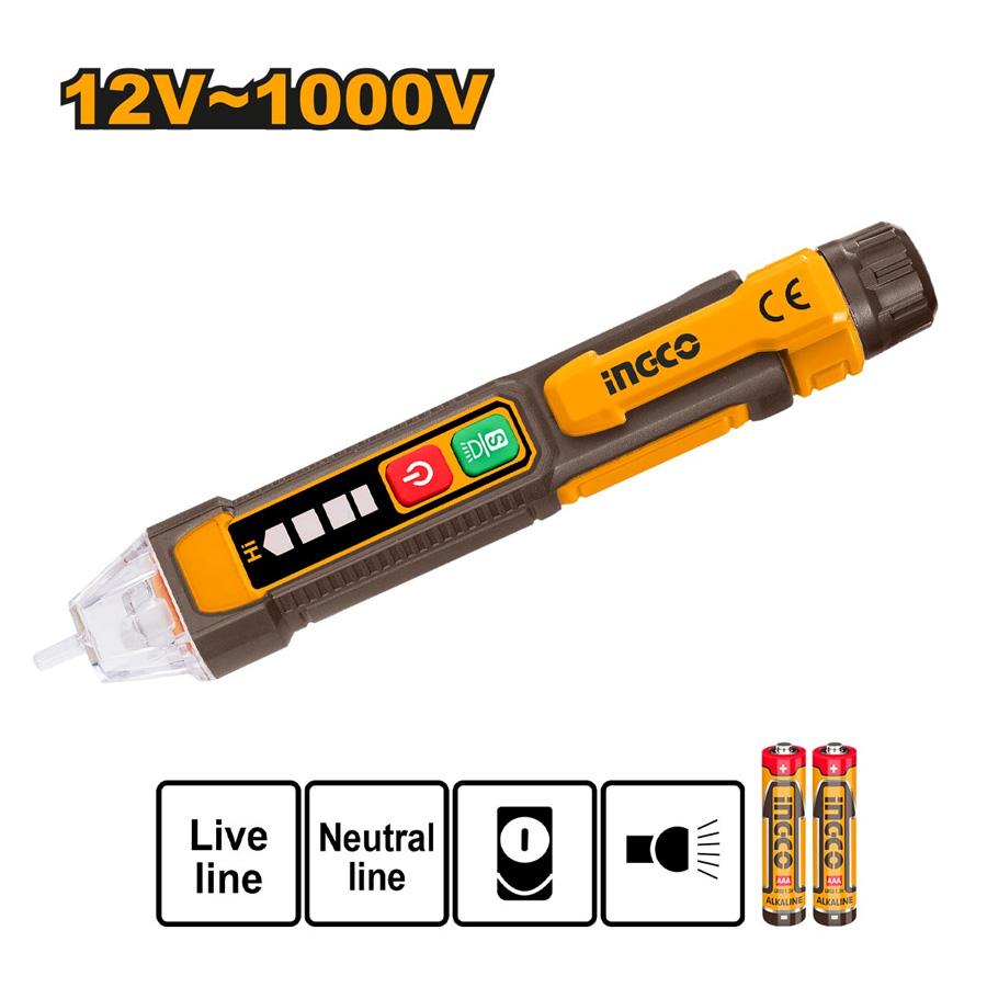 Ingco Ανέπαφο Δοκιμαστικό Τάσης, AC 12~1000V - VD100091