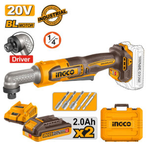 Ingco Γωνιακό Παλμικό Κατσαβίδι Μπαταρίας 20V Li-Ion, 80Nm (1/4" Hex) - CAIRLI208E