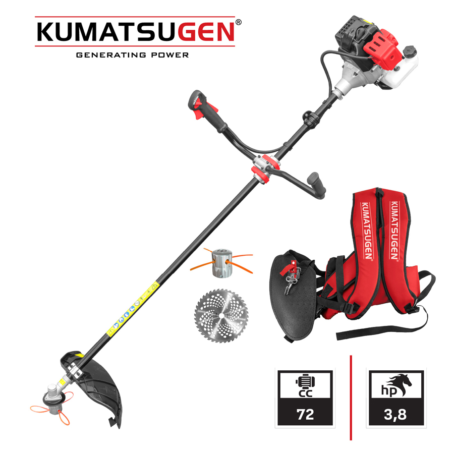 KumatsuGen Βενζινοκίνητο Θαμνοκοπτικό Μηχάνημα, 72cc (3.8Hp) - KBC720